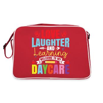 Bienvenue à ma garderie - Sac Retro - rouge/blanc - Dos