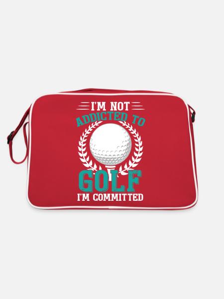 Je ne suis pas accro au golf - Sac Retro - rouge/blanc - Dos