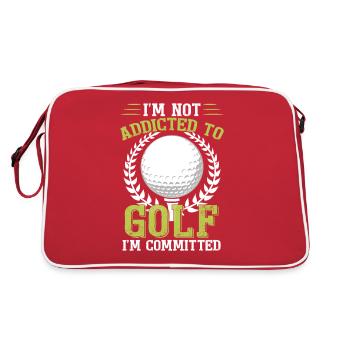 Je ne suis pas accro au golf Je suis engagé - Sac Retro - rouge/blanc - Dos