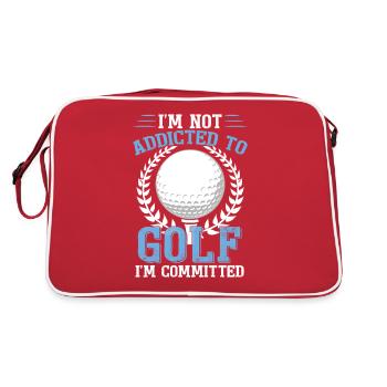 Je ne suis pas accro au golf - Sac Retro - rouge/blanc - Dos