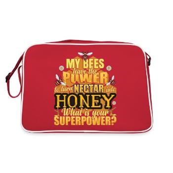 Mes abeilles ont le pouvoir de le nectar en miel - Sac Retro - rouge/blanc - Dos
