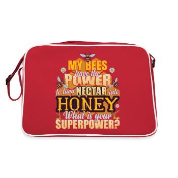 Funny Beekeeping Quote Beekeeper Apiarist - Retro Bag - red/white - Back