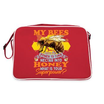 Mes abeilles ont le pouvoir de le nectar en miel - Sac Retro - rouge/blanc - Dos