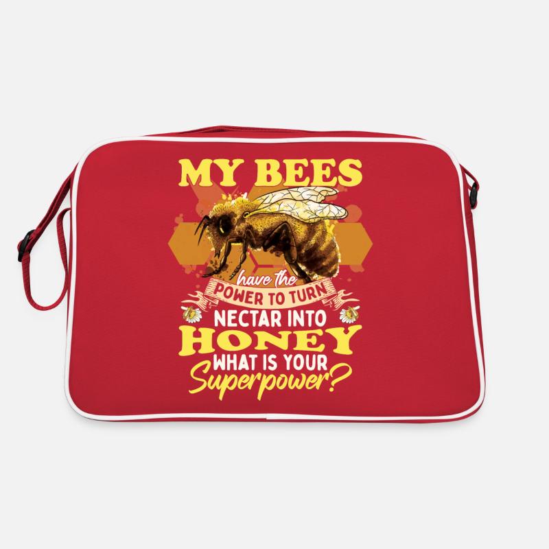 Mes abeilles transforment le nectar en miel - Sac Retro - rouge/blanc