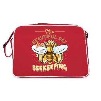Apiculture Nid d’abeilles Ruche d’abeilles - Sac Retro - rouge/blanc - Dos