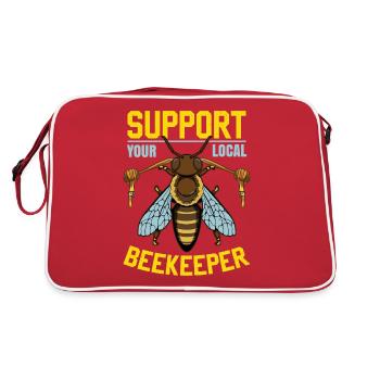 Soutenez votre apiculteur local - Sac Retro - rouge/blanc - Dos