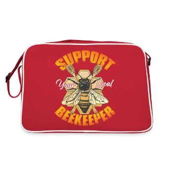 Soutenez votre apiculteur local - Sac Retro - rouge/blanc - Dos