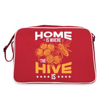 La maison est l’endroit où se trouve ma ruche - Sac Retro - rouge/blanc - Dos