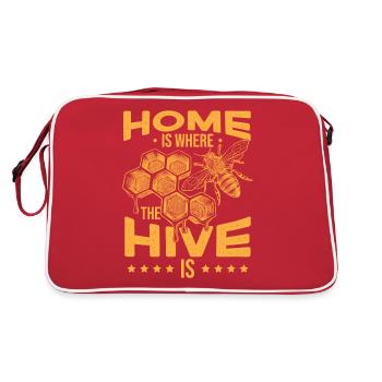 Home Is Where The Hive Is - Retro Bag - red/white - Back