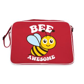 Biene Genial - Retro Tasche - Rot/Weiß - Hinten