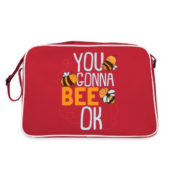 Du gehst zu Bee Ok - Retro Tasche - Rot/Weiß - Hinten