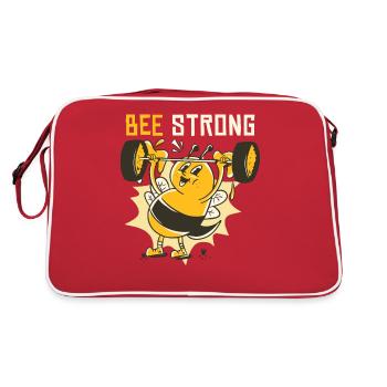 Biene stark - Retro Tasche - Rot/Weiß - Hinten