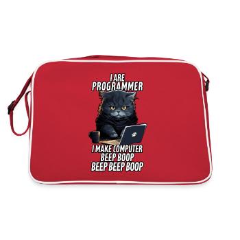 I Are Programmer Beep Boop - Retro Bag - red/white - Back