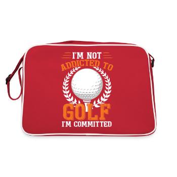 Je ne suis pas accro au golf Je suis engagé dans le golf - Sac Retro - rouge/blanc - Dos