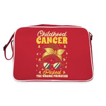 Childhood Cancer Picked The Wrong Princess - Retro Bag - red/white - Back
