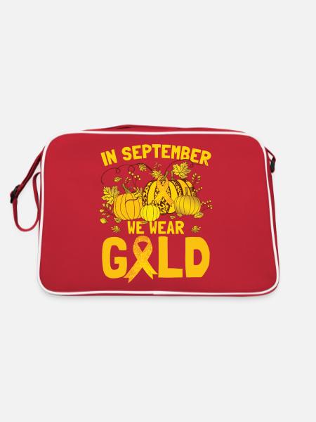 En septembre, nous portons Gold Childhood Cancer - Sac Retro - rouge/blanc - Dos