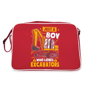 Juste un garçon qui aime les pelles - Sac Retro - rouge/blanc - Dos