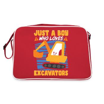 Juste un garçon qui aime les pelles - Sac Retro - rouge/blanc - Dos