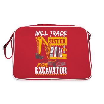 Échangera sa sœur contre une excavatrice - Sac Retro - rouge/blanc - Dos