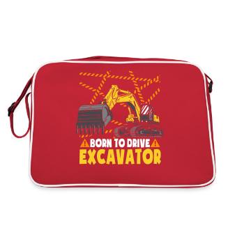 Pelle pour tout-petits Véhicule de construction - Sac Retro - rouge/blanc - Dos