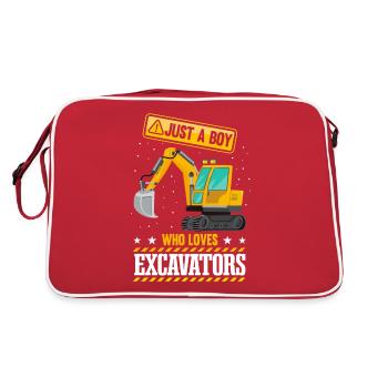 Juste un garçon qui aime les pelles - Sac Retro - rouge/blanc - Dos