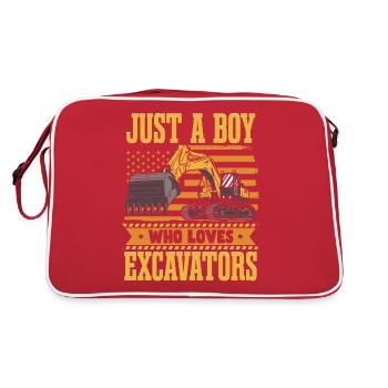 Juste un garçon qui aime les pelles - Sac Retro - rouge/blanc - Dos