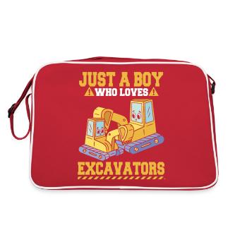Juste un garçon qui aime les pelles - Sac Retro - rouge/blanc - Dos