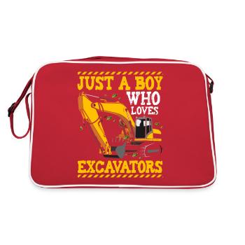 Juste un garçon qui aime les pelles - Sac Retro - rouge/blanc - Dos
