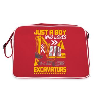 Juste un garçon qui aime les pelles - Sac Retro - rouge/blanc - Dos