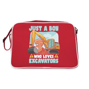 Pelle pour tout-petits de véhicule de construction - Sac Retro - rouge/blanc - Dos