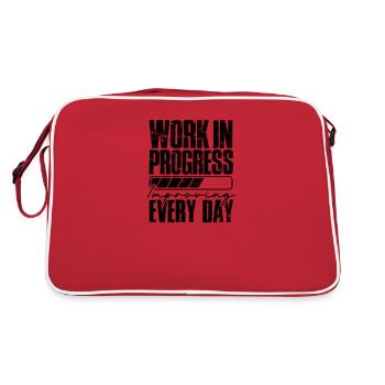 Work in progress: improving every day - Job - Retro Bag - red/white - Back