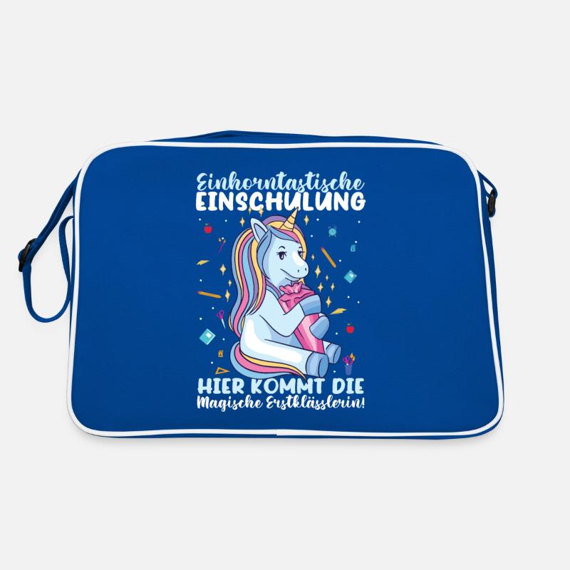 Erstklässlerin Einhorn Schulkind Grundschule Retro Tasche