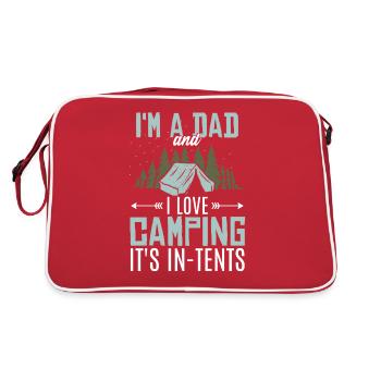 Dad Tent Camping Joke Funny Dad Joke - Retro Bag - red/white - Back