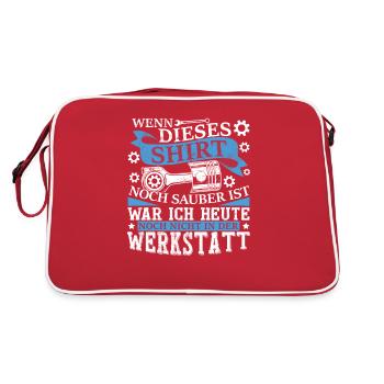 Automechaniker Werkstatt Autoschrauber - Retro Tasche - Rot/Weiß - Hinten