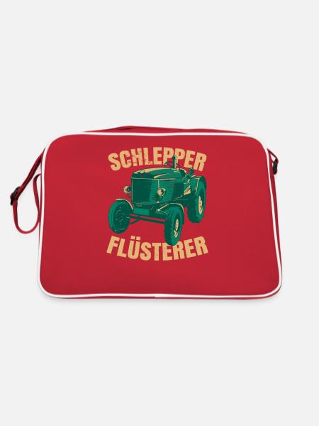 Schlepper Flüsterer - Retro Tasche - Rot/Weiß