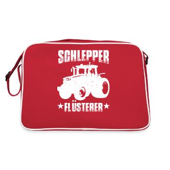 Schlepper Traktor Sprüche - Retro Tasche - Rot/Weiß - Hinten