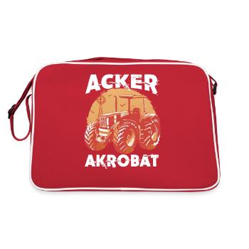 Acker Akrobat Schlepper Traktor - Retro Tasche - Rot/Weiß - Hinten