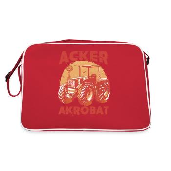 Acker Akrobat - Retro Tasche - Rot/Weiß - Hinten