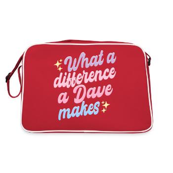 What A Difference A Dave Makes - Retro Bag - red/white - Back