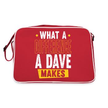 What A Difference A Dave Makes - Retro Bag - red/white - Back