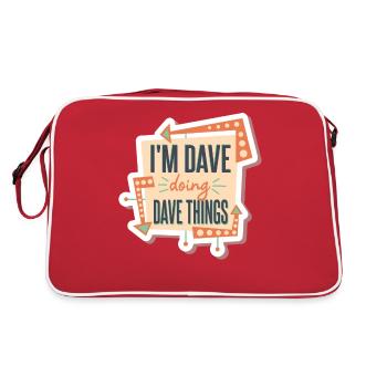 I'm Dave Doing Dave Things - Retro Bag - red/white - Back