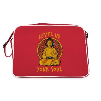 Bouddha avec manette de jeu Joueur spirituel - Sac Retro - rouge/blanc - Dos
