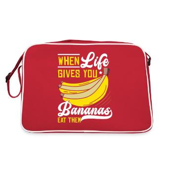 L’amateur de banane dit banane aux fruits - Sac Retro - rouge/blanc - Dos