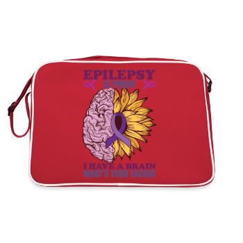 L’épilepsie en est la preuve | Épilepsie Tournesol Cerveau - Sac Retro - rouge/blanc - Dos