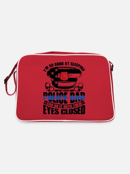 Polizei Polizist Polizeibeamte - Retro Tasche - Rot/Weiß - Hinten