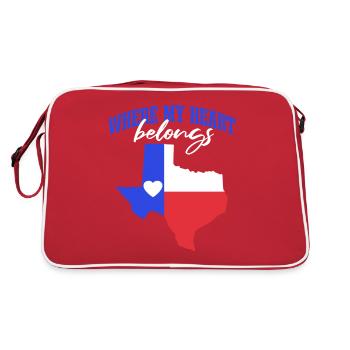 Où mon cœur appartient Texas - Sac Retro - rouge/blanc - Dos