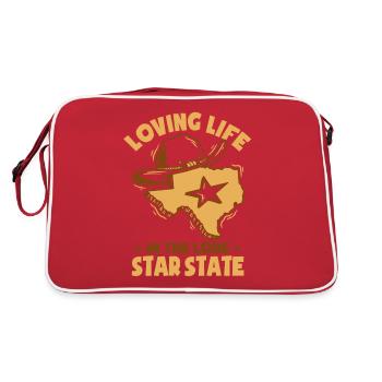 Liebevolles Leben im Lone Star State - Retro Tasche - Rot/Weiß - Hinten