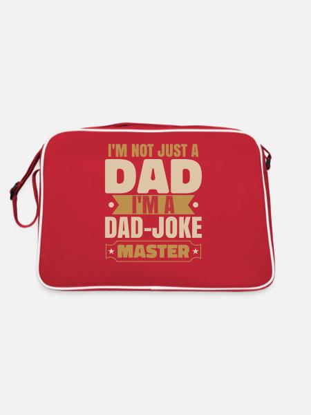Ich bin ein Papa-Witze-Meister - Retro Tasche - Rot/Weiß