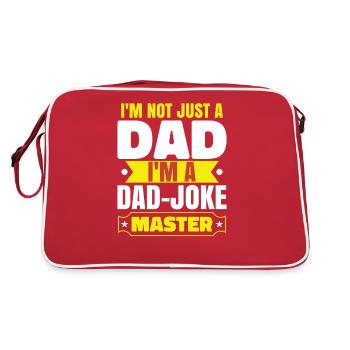 Papa-Witz Meister Papa Papa Großvater Papa Witze - Retro Tasche - Rot/Weiß - Hinten
