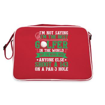 Golfer Funny Golfing - Retro Bag - red/white - Back